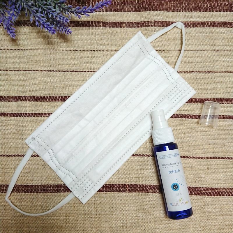 画像3: マスクスプレー リフレッシュ 30ml スプレー＋90ml 詰め替え用リフィル 除菌 アロマスプレー 次亜塩素酸水 ライム レモン ユーカリ ペパーミント ラベンダー タイム の精油をブレンド アルコール不使用 (3)